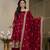 Maroon simmar silk party wear embroidery suit set