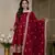 Maroon simmar silk party wear embroidery suit set