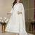 Off white faux blooming party weae embroidery suit set
