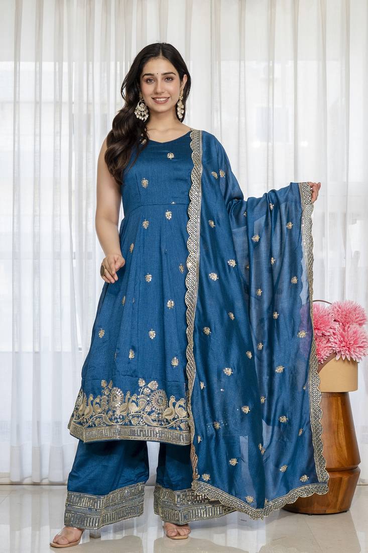 Rama simmar silk party wear embroidery suit set