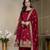 Maroon simmar silk party wear embroidery suit set