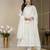 Off white faux blooming party weae embroidery suit set