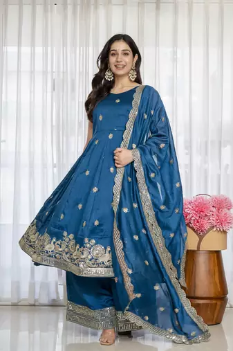 Rama simmar silk party wear embroidery suit set
