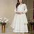 Off white faux blooming party weae embroidery suit set