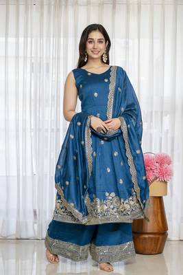 Rama simmar silk party wear embroidery suit set 5
