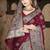 Wine Banarasi Satin Silk Saree with Silver Zari & Thread Woven Border and Rich Traditional Pallu