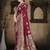 Wine Banarasi Satin Silk Saree with Silver Zari & Thread Woven Border and Rich Traditional Pallu