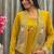 yellow embroidery creap satin ready to wear saree