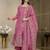 Dusty rose crunchy silk  party wear embroidery sharara suit set