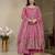 Dusty rose crunchy silk  party wear embroidery sharara suit set