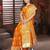Mustard Banarasi Satin Silk Saree with Silver Zari & Thread Woven Border and Rich Traditional Pallu