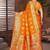 Mustard Banarasi Satin Silk Saree with Silver Zari & Thread Woven Border and Rich Traditional Pallu