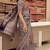 Multicolor Chinon silk blend Saree With Mirror Work