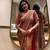 Multicolor Chinon silk blend Saree With Mirror Work