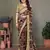 Beige chiffon printed saree