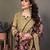 Beige chiffon printed designer saree