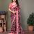 Peach chiffon printed designer saree