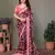 Peach chiffon printed saree