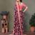 Peach chiffon printed designer saree