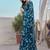 Royal blue chiffon printed designer saree