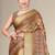 Brown cotton silk digital print designer saree