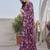 Wine chiffon printed designer saree