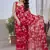 Red chiffon printed saree
