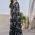 Black chiffon printed designer saree