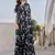 Black chiffon printed saree