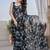 Black chiffon printed designer saree