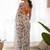 Off white chiffon printed designer saree