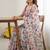 Off white chiffon printed designer saree