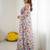 Off white chiffon printed designer saree