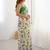 Off white chiffon printed designer saree