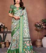 Multi color coton silk digital print designer saree