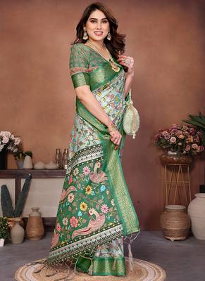 Multi color coton silk digital print saree 3