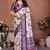 Purple and off white coton silk digital print designer saree