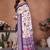 Purple and off white coton silk digital print designer saree
