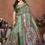 Green coton silk digital print designer saree