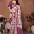Wine and off white coton silk digital print designer saree