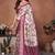 Wine and off white coton silk digital print designer saree