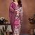 Wine and off white coton silk digital print designer saree