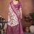 Wine and off white coton silk digital print designer saree
