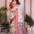 Off white cotton silk floral print designer saree