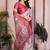 Off white cotton silk floral print designer saree