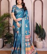 Rama cotton silk floral print designer saree