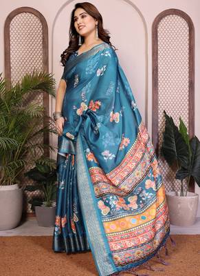 Rama cotton silk floral print saree 2