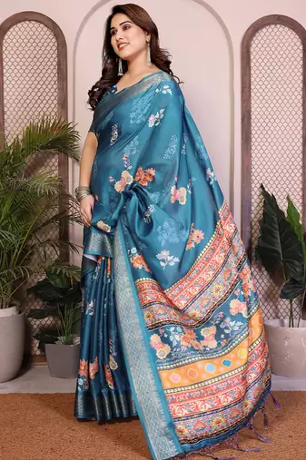 Rama cotton silk floral print saree