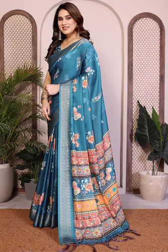 Rama cotton silk floral print saree
