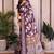 Purple cotton silk floral print designer saree